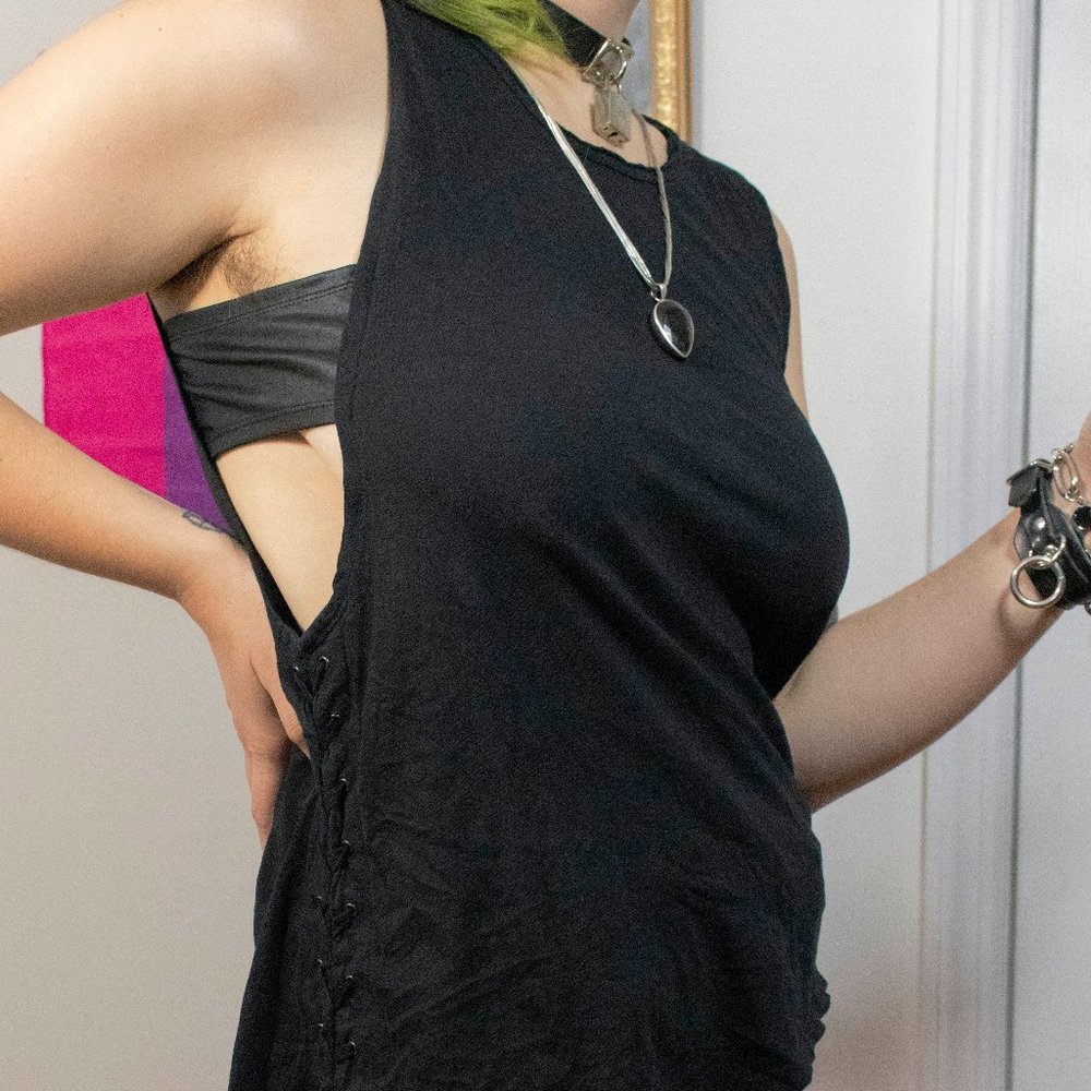 Black Joan Jett x Tripp NYC Hot Topic cutout shirt